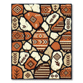 Tribal Earthy Geometric Mosaic Stone Rug