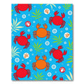 Red Orange Crab Tropical Foliage Bubbles Rug