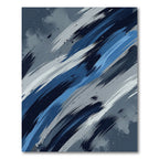 Abstract Blue Gray Brush Stroke Rug