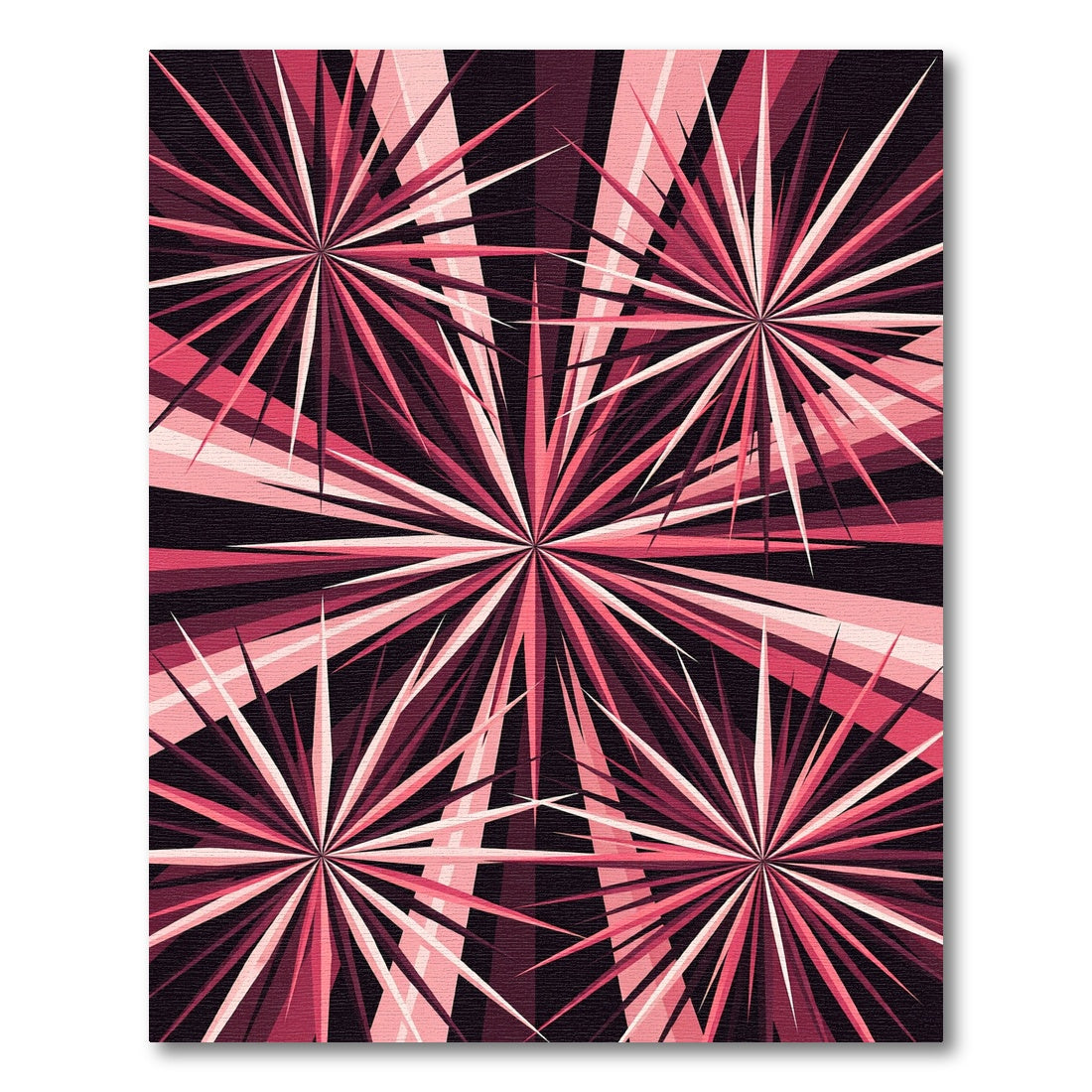 Radiant Pink Starburst Geometric Rug