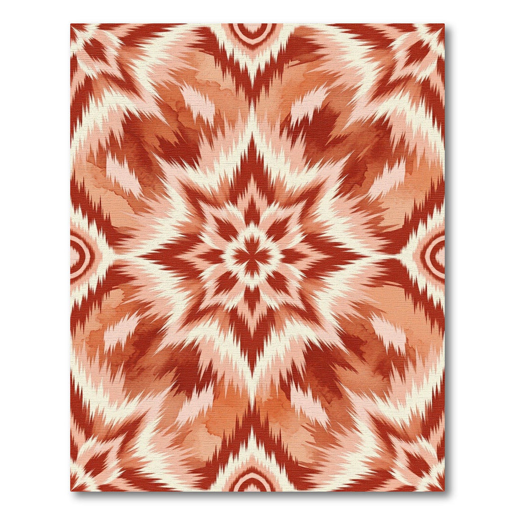 Terracotta Ikat Starburst Geometric Rug
