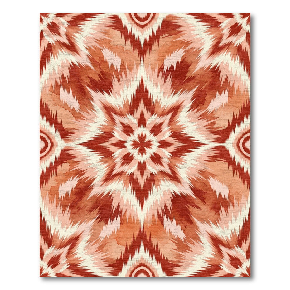 Terracotta Ikat Starburst Geometric Rug