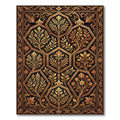 Ornate Black and Gold Hexagonal Floral Rug