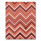 Coral Pink Chevron Stripes Rug