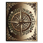 Vintage Floral Compass Medallion Rug