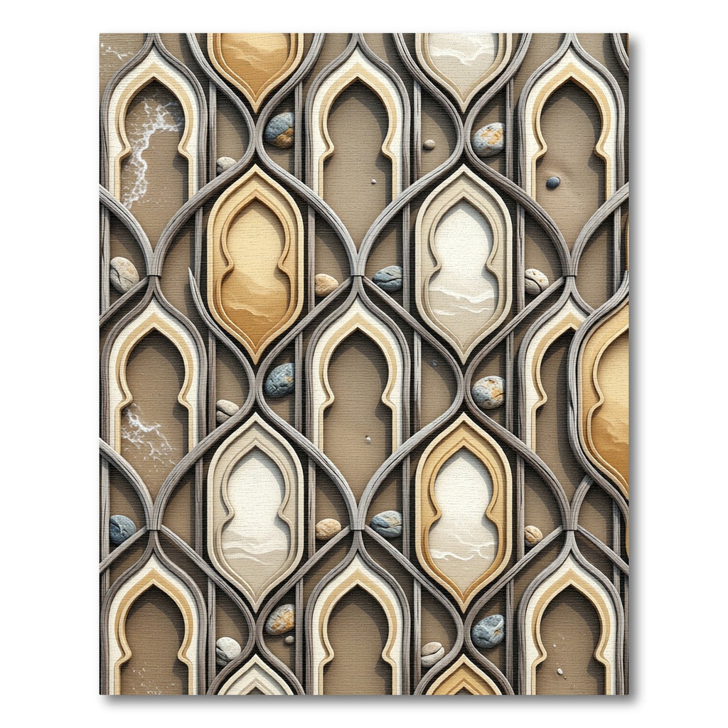 Ogee Arched Stone Earthy Neutral Area Rug