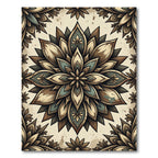 Vintage Earthy Floral Medallion Rug