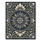 Vintage Celestial Sun Floral Medallion Rug
