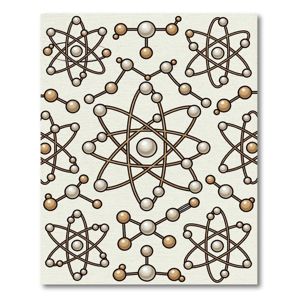 Golden Atomic Structure Cluster Rug