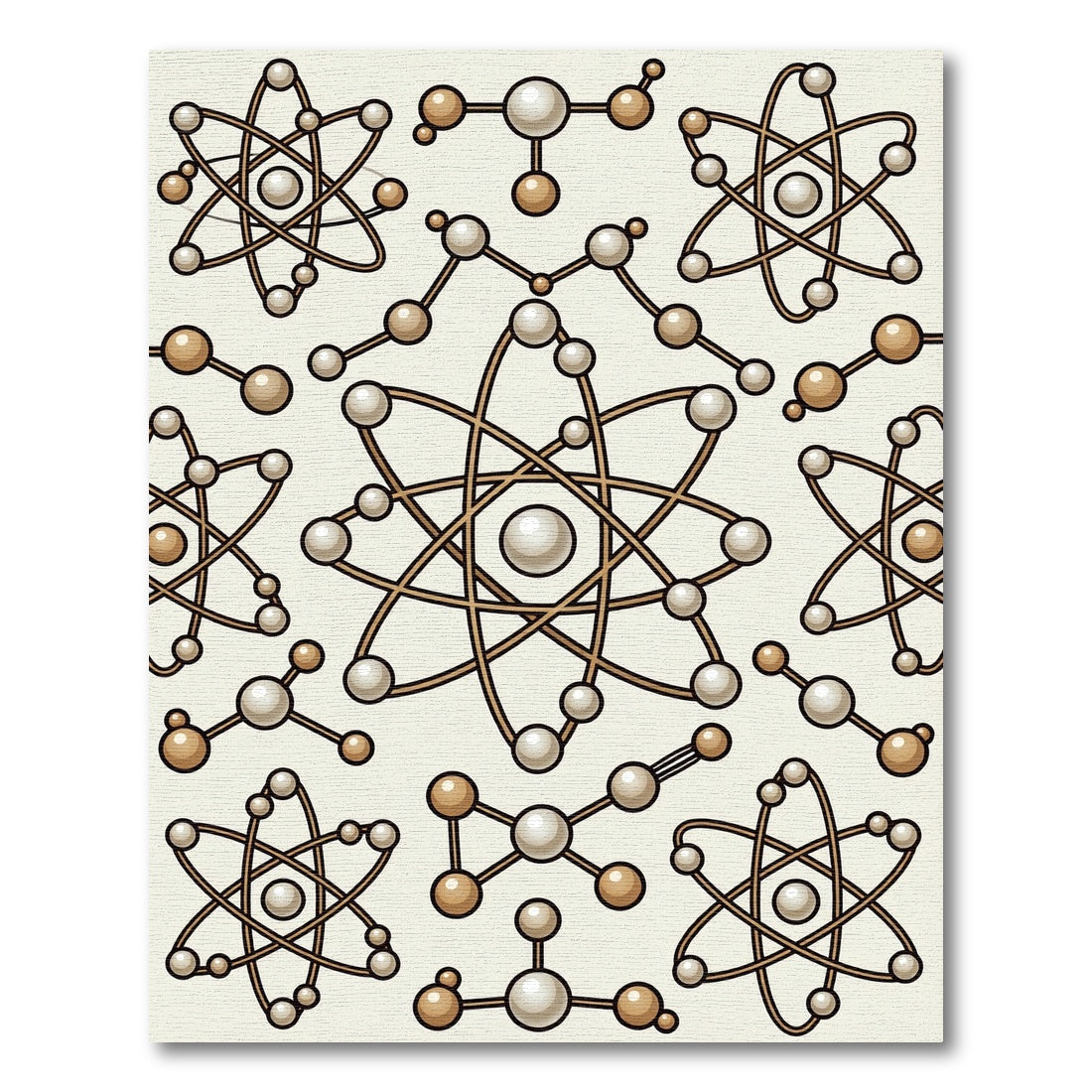 Golden Atomic Structure Cluster Rug