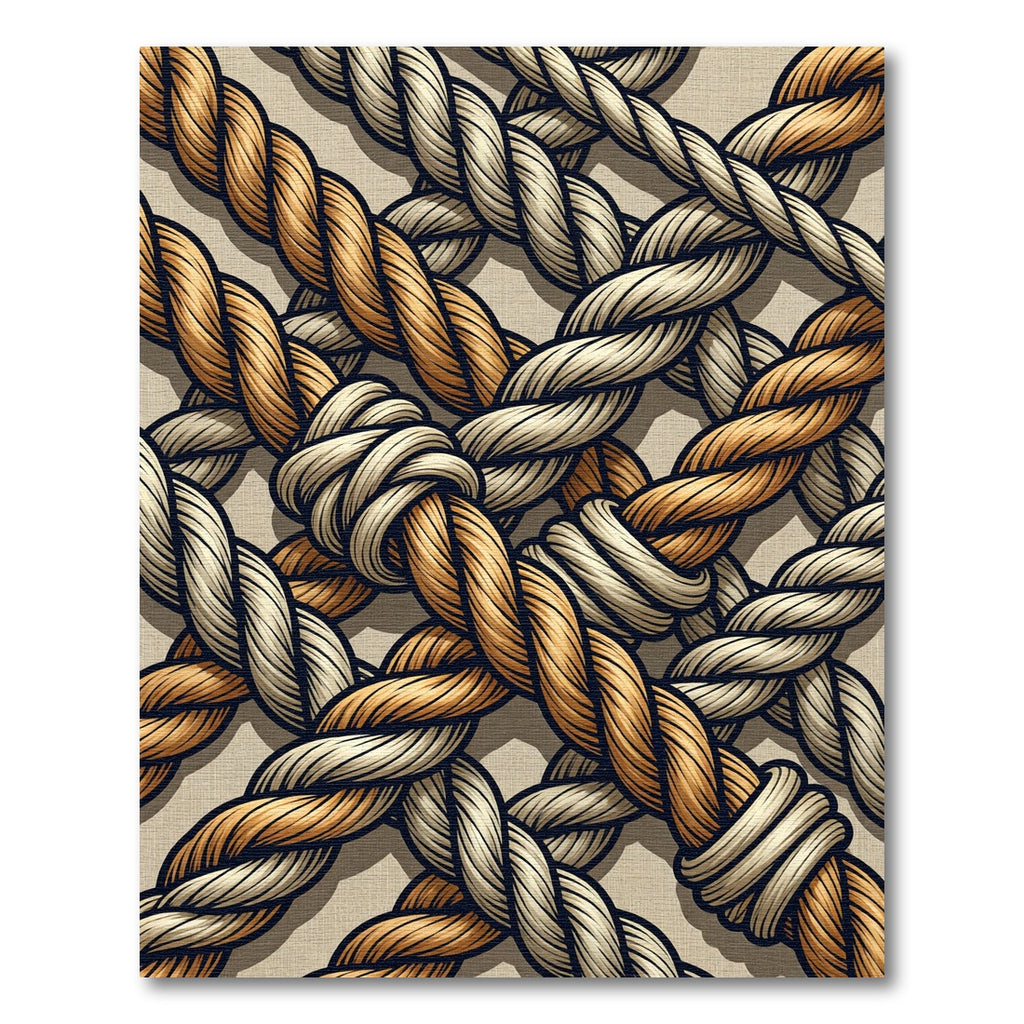 Braided Rope Natural Cream Gold Rug