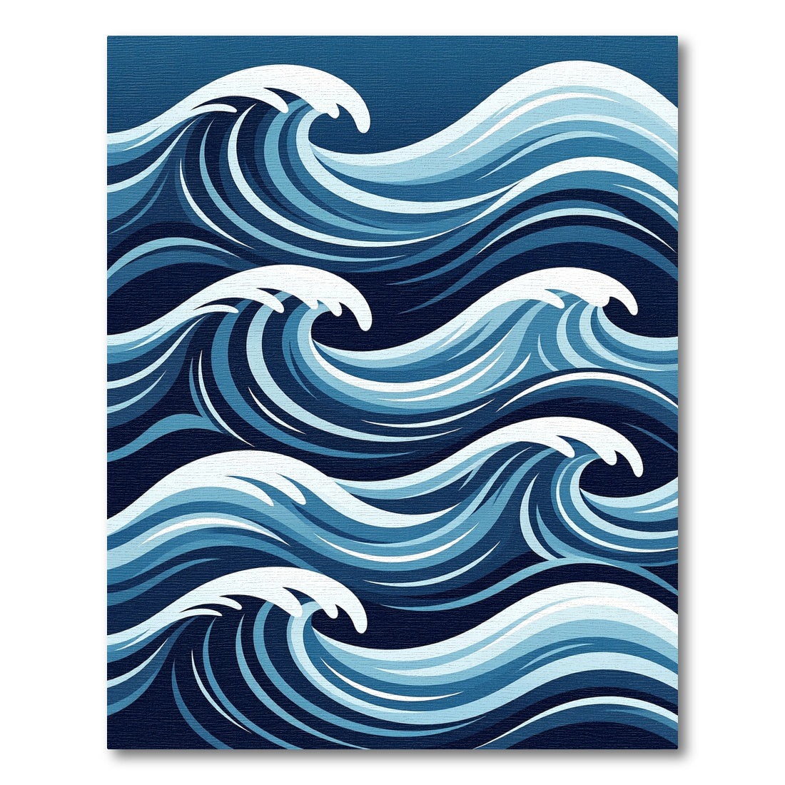 Abstract Navy Blue Rolling Ocean Wave Rug