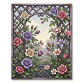 Enchanted Garden Lattice Floral Rose Rug