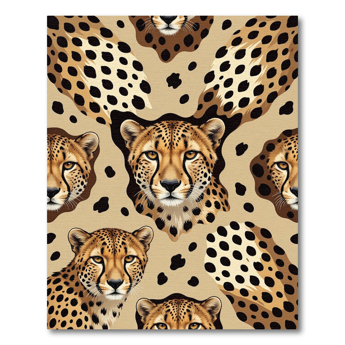 Bold Cheetah Spots Wildlife Medallion Rug