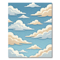 Dreamy Pastel Blue Layered Cloudscape Rug