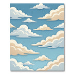 Dreamy Pastel Blue Layered Cloudscape Rug
