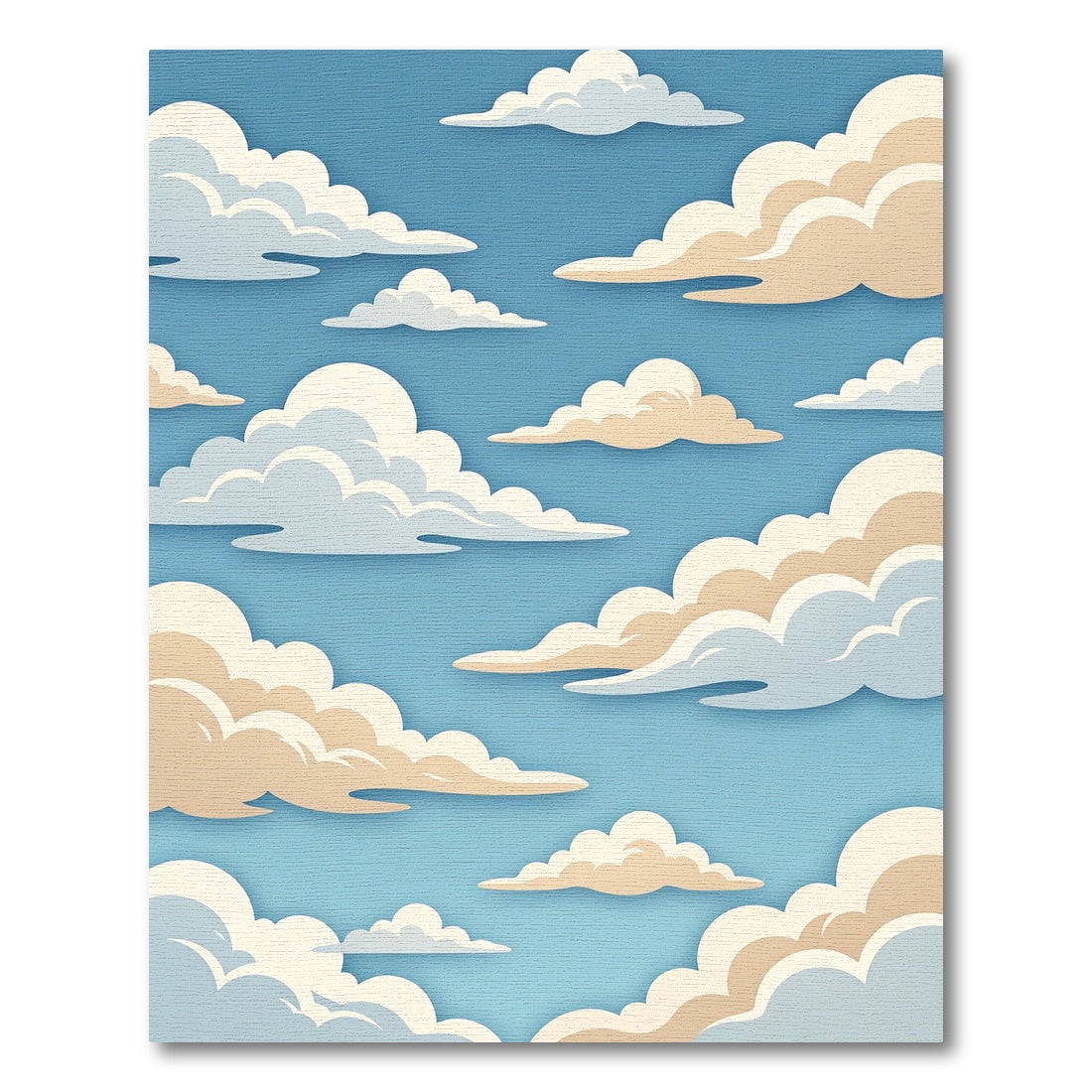 Dreamy Pastel Blue Layered Cloudscape Rug
