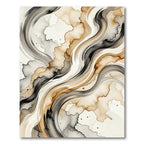 Abstract Swirl Ink Wash Neutral Rug