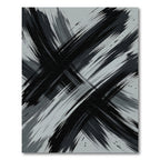 Monochrome Abstract Charcoal Crosshatch Rug