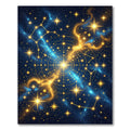 Celestial Golden Starry Midnight Nebula Rug
