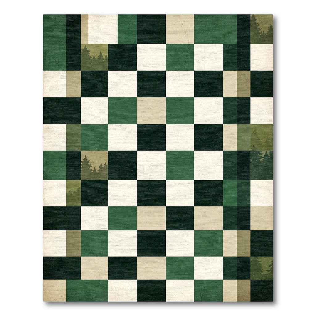 Forest Pine Checkered Geometric Earthy Rug