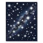 Celestial Navy Blue Shimmering Starry Night Rug