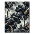 Industrial Smoke Splatter Composition Rug