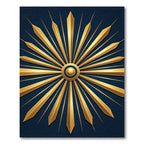 Radiant Gold Sunburst Navy Medallion Rug