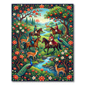 Ornate Floral Garden Scene With Peacocks Rug
