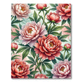 Elegant Pink Peonies Floral Garden Rug