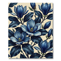 Stunning Midnight Blue Magnolia Blossom Rug
