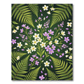 Botanical Fern and Wildflower Forest Meadow Rug