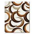 Retro Earth Tone Crescent Moon Abstract Rug