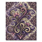 Mauve Lilac Floral Swirl Medallion Rug