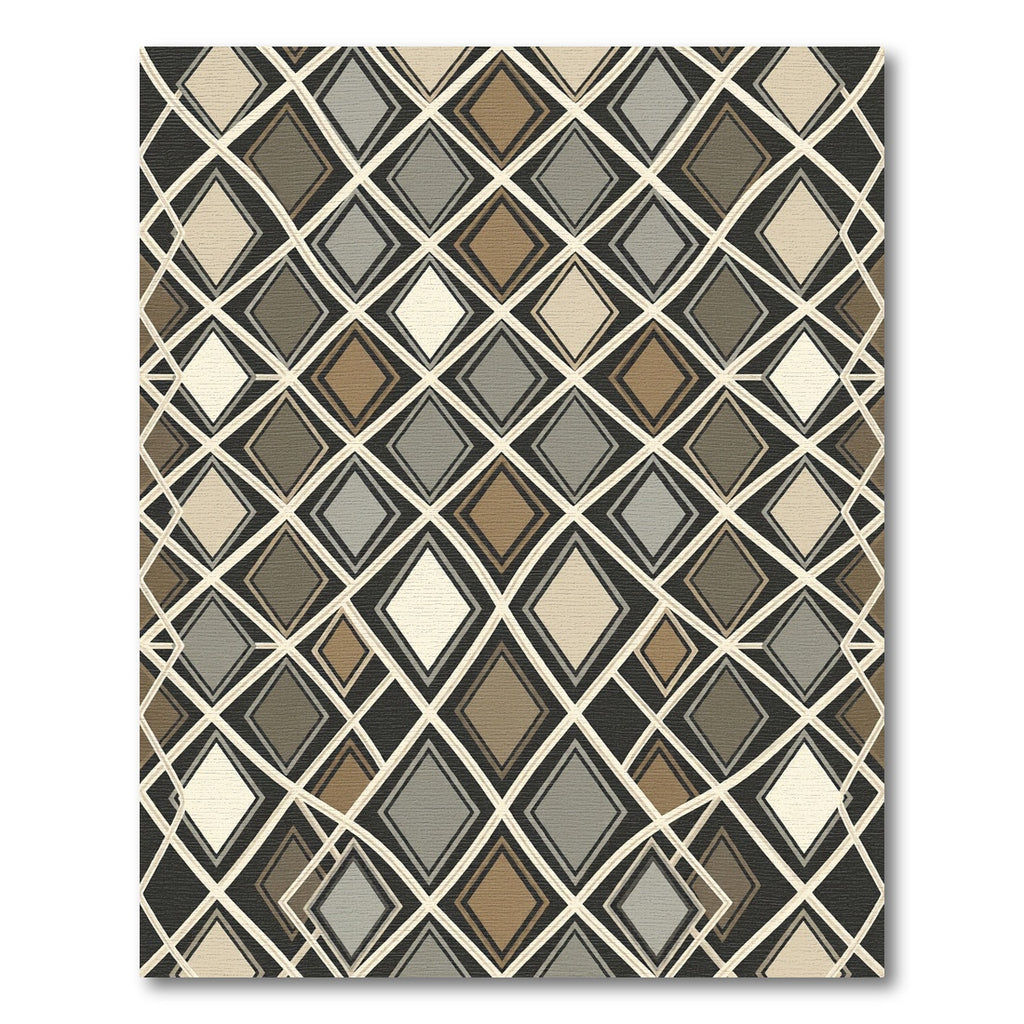 Earthy Diamond Lattice Overlay Rug