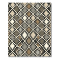 Earthy Diamond Lattice Overlay Rug