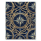 Nautical Compass Blue Gold Rope Rug