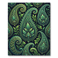Emerald Green Intricate Paisley Floral Rug