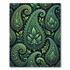 Emerald Green Intricate Paisley Floral Rug