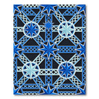 Geometric Starry Blue Lattice Art Rug