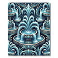 Regal Blue Fountain Water Pattern Rug