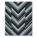 Modern Gray Monochromatic Chevron Layered Rug