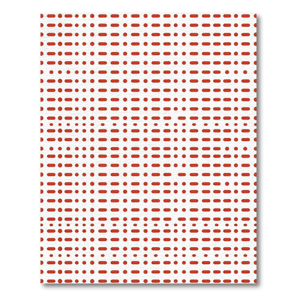 Red Dash Dot Dash Grid Rug