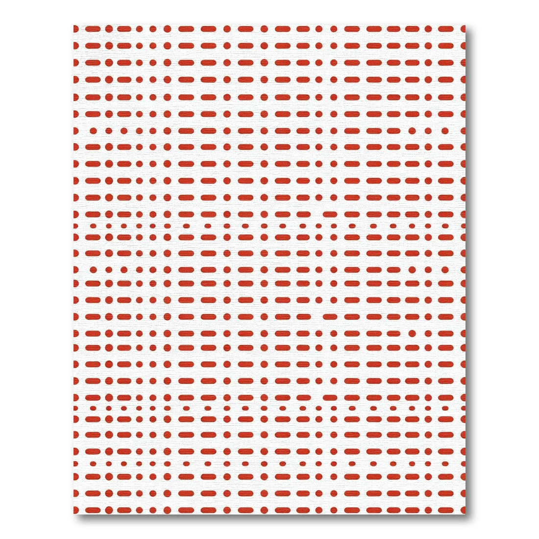 Red Dash Dot Dash Grid Rug