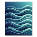 Deep Blue Aqua Layered Waves Rug