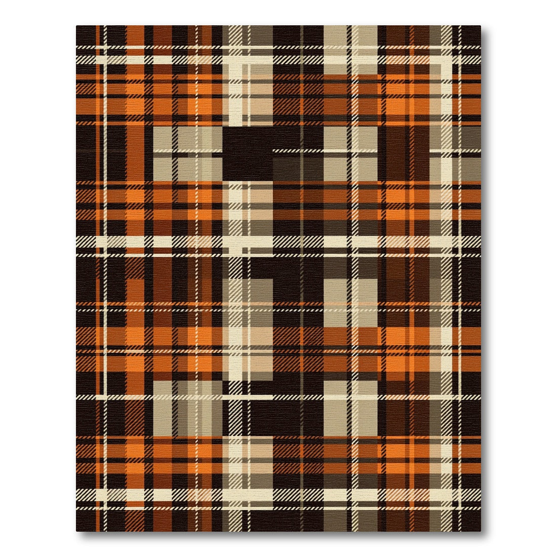 Classic Rust and Charcoal Plaid Rug