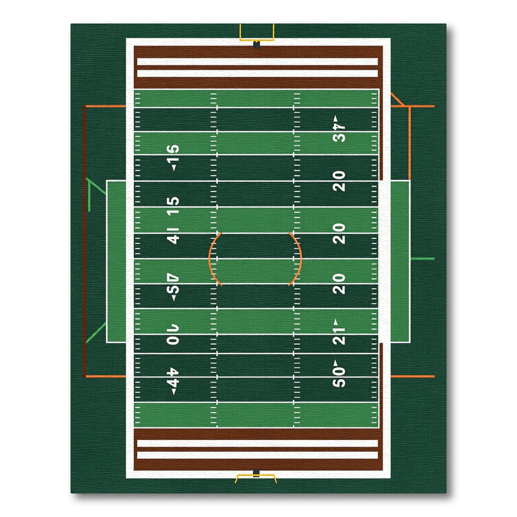 Contemporary Green Football Field Area Rug