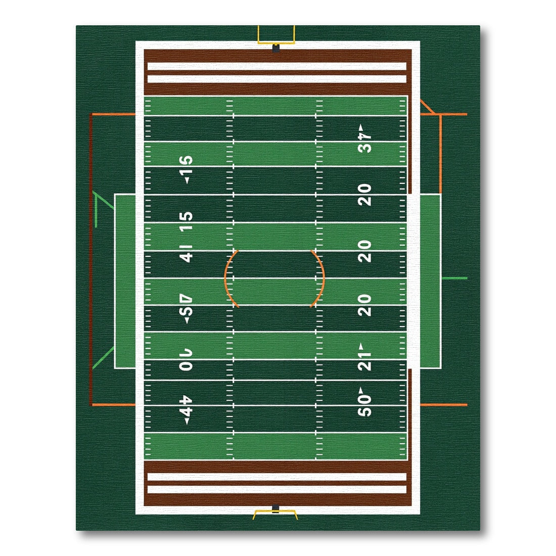 Contemporary Green Football Field Area Rug
