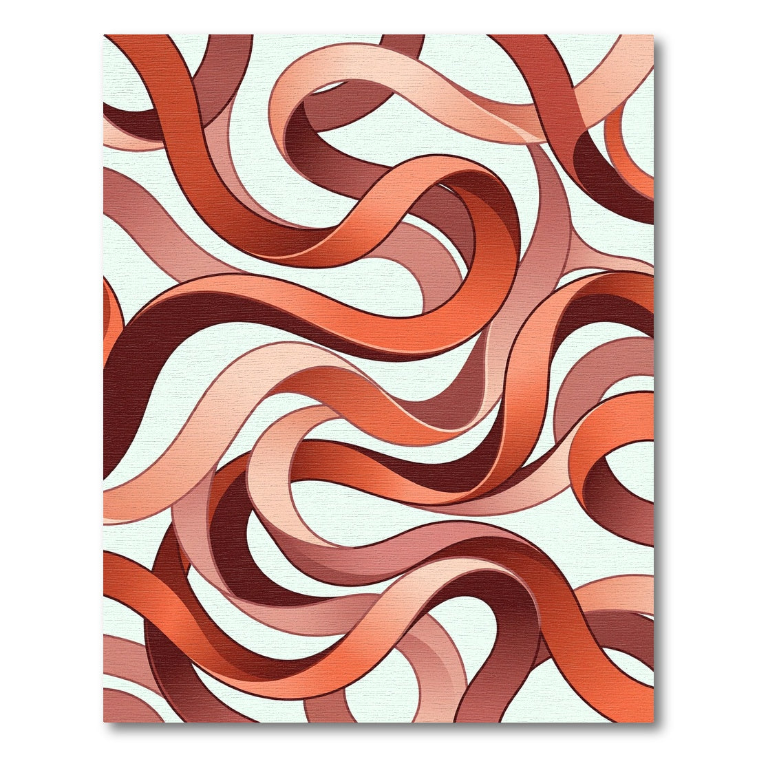 Crimson Ribbon Flow Abstract Rug