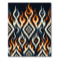 Fiery Orange Black Ikat Diamond Flame Rug